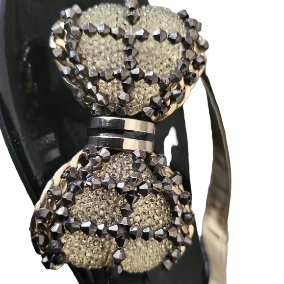 * SOLD* Simply Vera Wang women's beaded butterfly knots slippers, 7-8, black - Picture 6 of 9